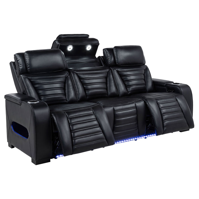 Zuma 2-Piece Dual Power Reclining Sofa Set with Bluetooth Black