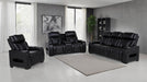 Zuma 3-Piece Dual Power Reclining Sofa Set with Bluetooth Black