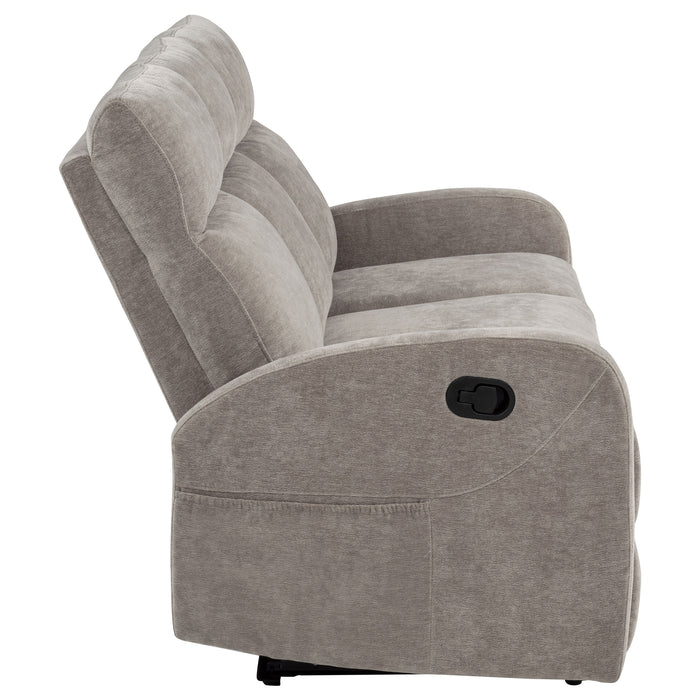 Hamilton Chenille Manual Reclining Sofa Sand