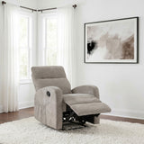 Sillón reclinable manual Hamilton de chenilla, color arena