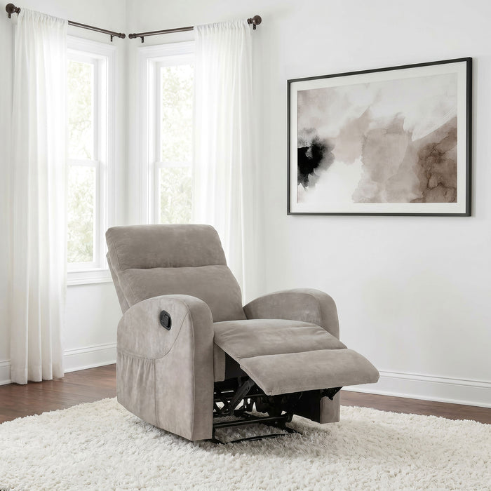 Hamilton Chenille Manual Recliner Sand