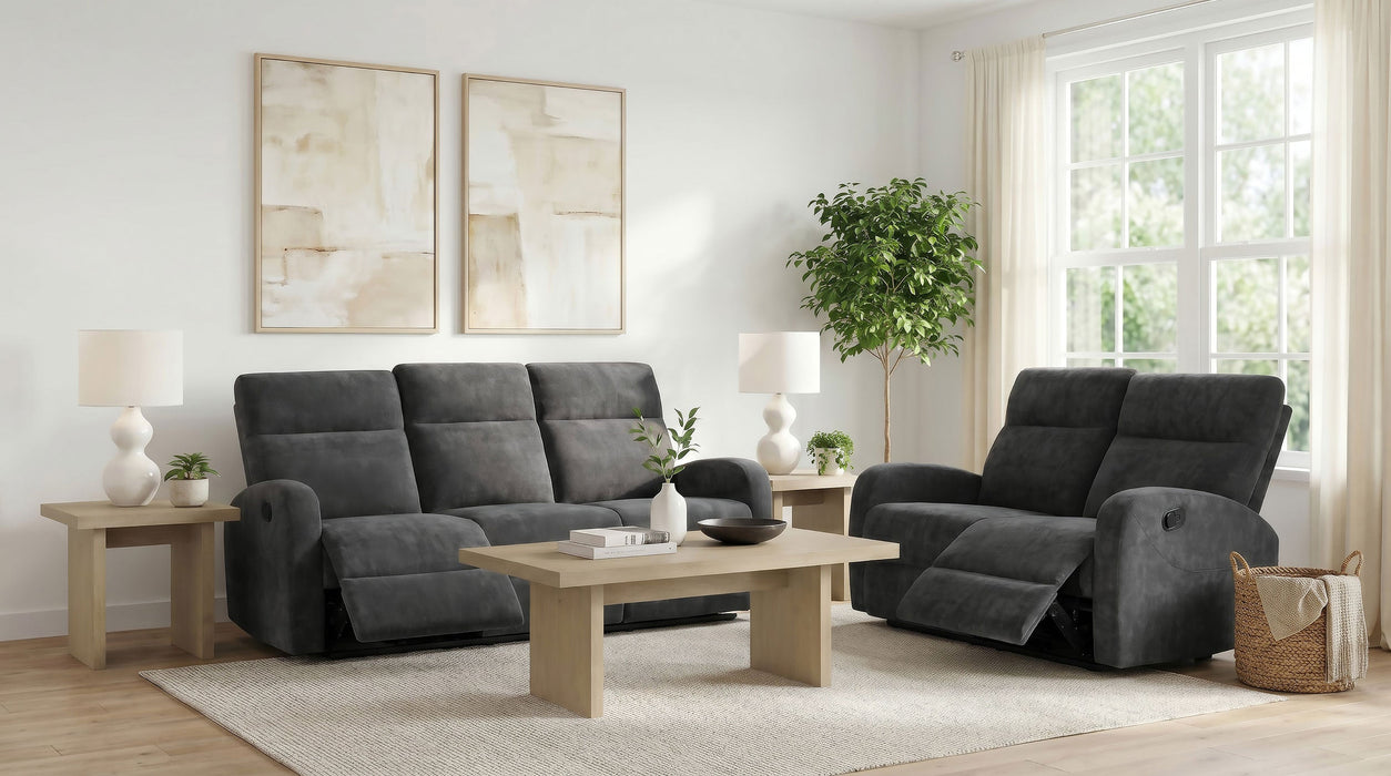Hamilton 2-piece Chenille Manual Reclining Sofa Set Sand