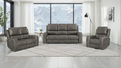 Brickston 3-piece Triple Power Reclining Sofa Set Charcoal