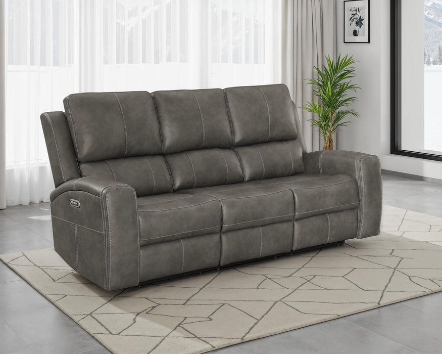 Brickston Triple Power Reclining Sofa Grey