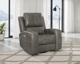 Sillón reclinable mecedor Brickston Triple Power con base giratoria de 360° Antracita