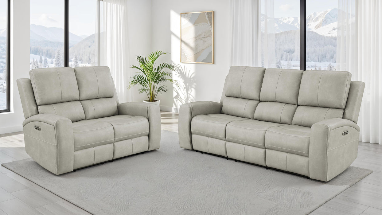 Brickston 2-piece Triple Power Reclining Sofa Set Mushroom