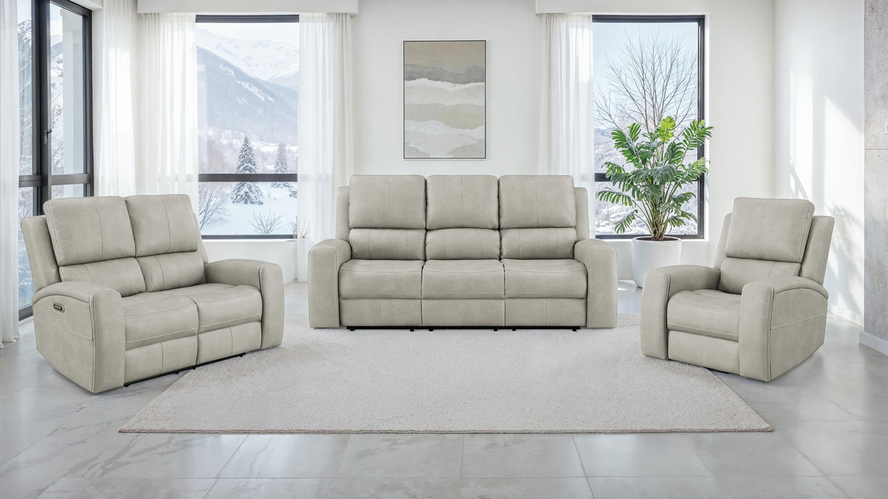 Brickston 3-piece Triple Power Reclining Sofa Set Mushroom