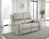 Sofá de dos plazas reclinable de triple potencia Brickston gris