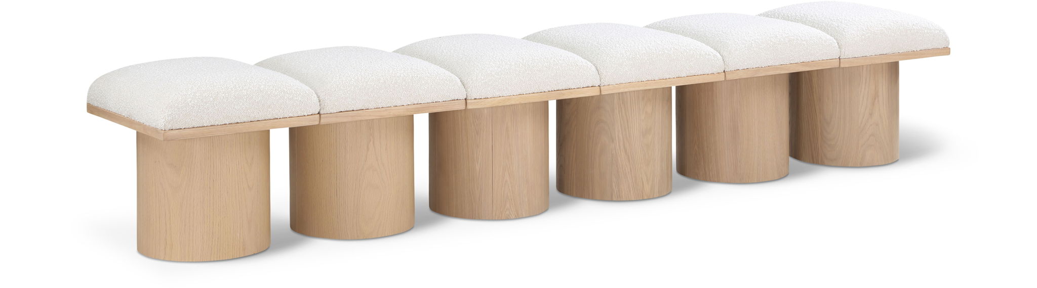 Pavilion Boucle Fabric Upholstered 6pc. Modular Bench