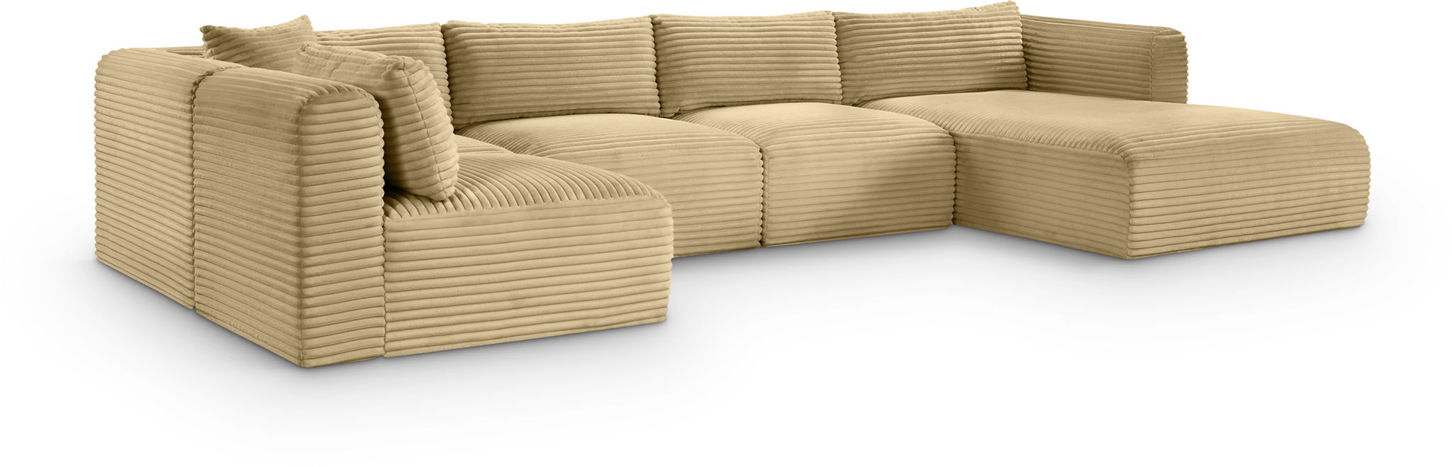 Seccional modular tapizado de pana de alto rendimiento Shaggy de 145"