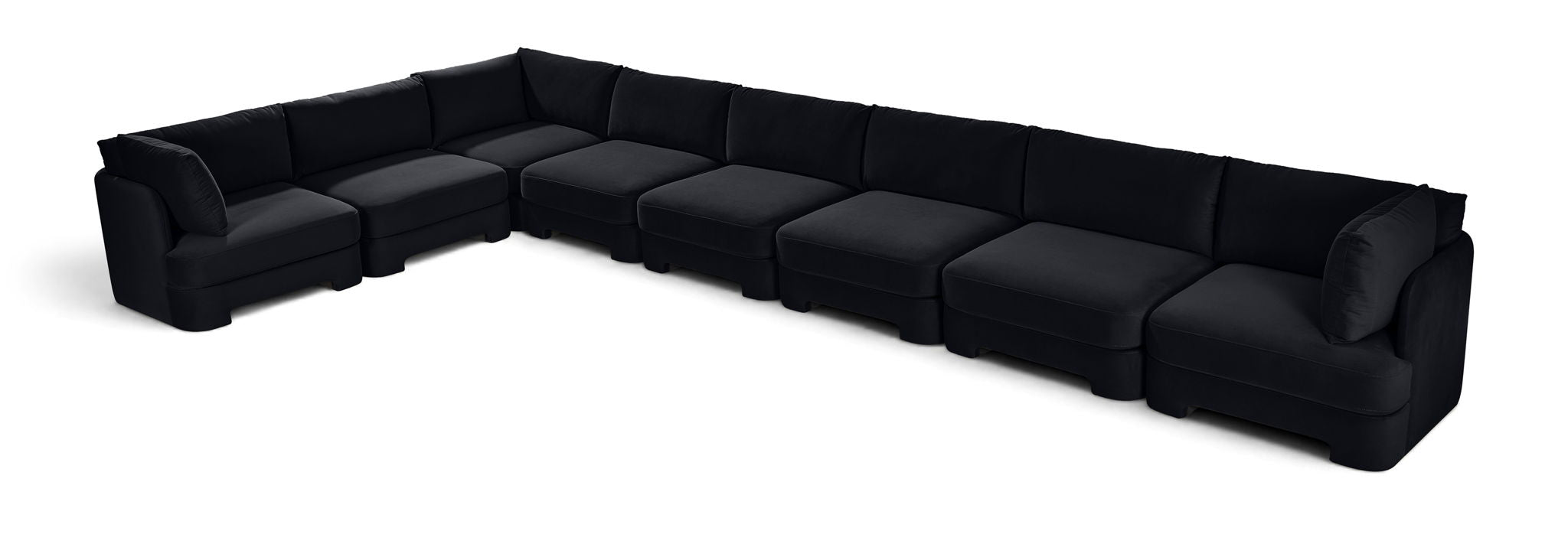 Hammond 222" Velvet Performance Fabric Upholstered 8pc. Modular Sectional