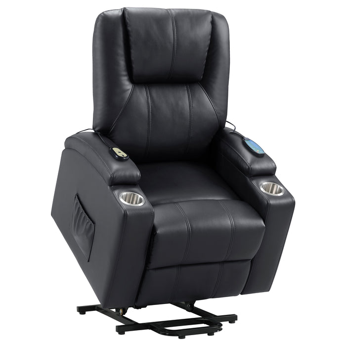 Armstrong Upholstered Power Lift Massage Recliner Espresso
