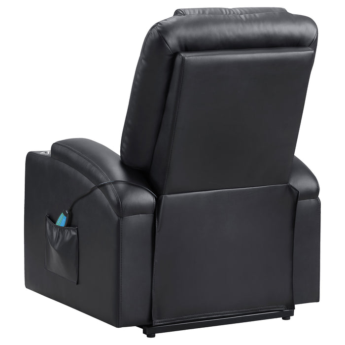 Armstrong Upholstered Power Lift Massage Recliner Espresso