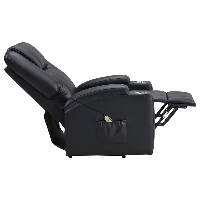 Armstrong Upholstered Power Lift Massage Recliner Espresso