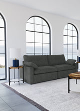 Sofá de dos plazas eléctrico modular Collins gris oscuro