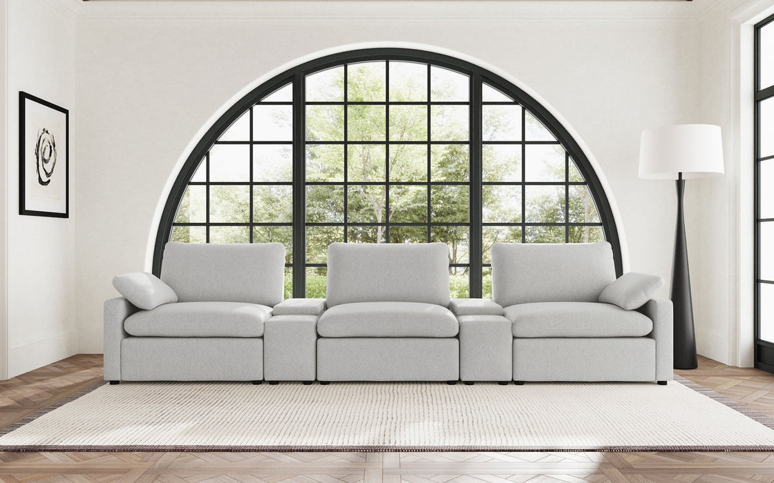 Juego de 5 sillones reclinables eléctricos para cine en casa Collins, marrón chocolate