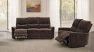Navarro 2-piece Upholstered Reclining Sofa Set Dark Brown