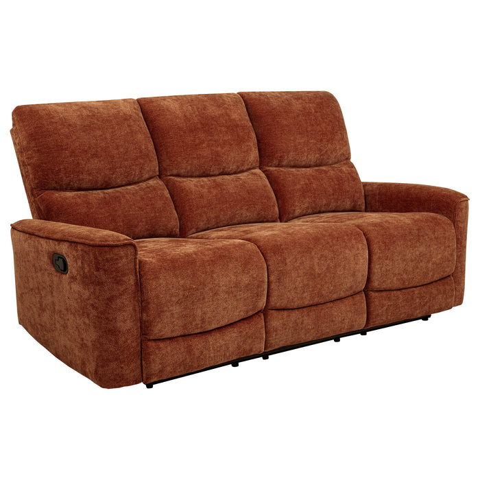 Navarro 2-piece Upholstered Reclining Sofa Set Burnt Orange