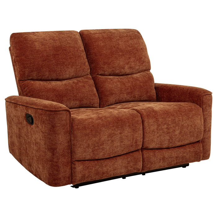 Navarro 2-piece Upholstered Reclining Sofa Set Burnt Orange