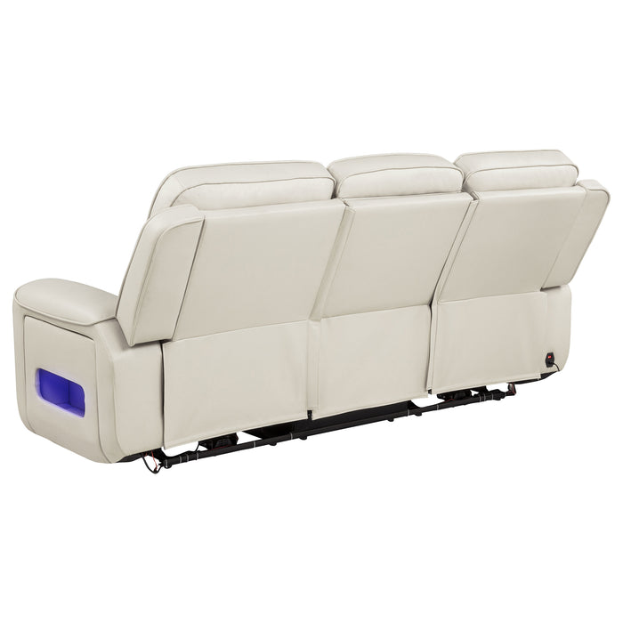 Rojas 2-Piece Dual Power Reclining Sofa Set with Drop-Down Console Greige