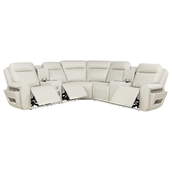 Rojas 3-Piece Dual Power L-Shaped Sectional Sofa with Bluetooth Greige