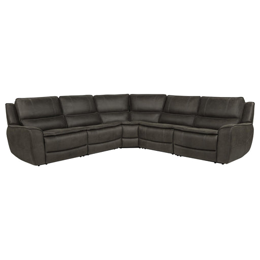 Marcell 5-Piece L-Shaped Modular Power Reclining Sectional Sofa Grey