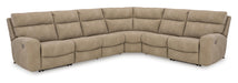 Next-Gen Durapella 6-Piece Power Reclining Sectional - 3 Armless Chairs, LAF Power Recliner, RAF Power Recliner, Wedge