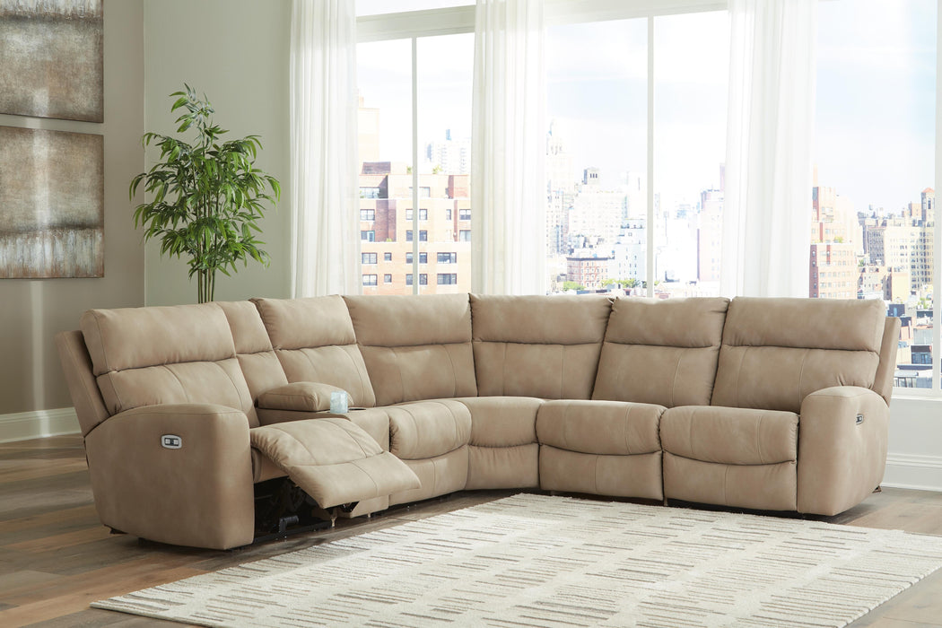 Next-Gen Durapella 6-Piece Power Reclining Sectional - Armless Chair, Console with Storage, LAF Power Recliner, Power Armless Recliner, RAF Power Recliner, Wedge