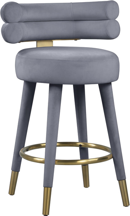 Fitzroy Velvet Upholstered Counter Stool