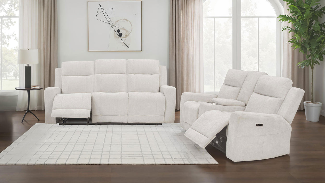 Kennett 2-piece Chenille Power Reclining Sofa Set Dark Grey