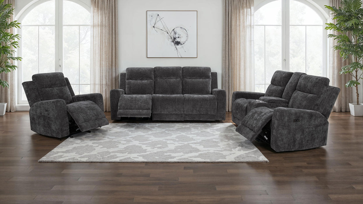 Kennett 3-piece Chenille Power Reclining Sofa Set Ivory