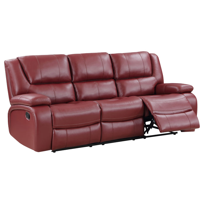 Juego de sofás tapizado reclinable Camila de 3 piezas - rojo
