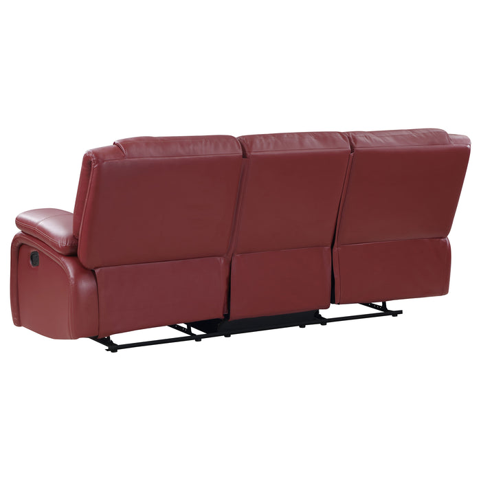 Juego de sofás tapizado reclinable Camila de 3 piezas - rojo