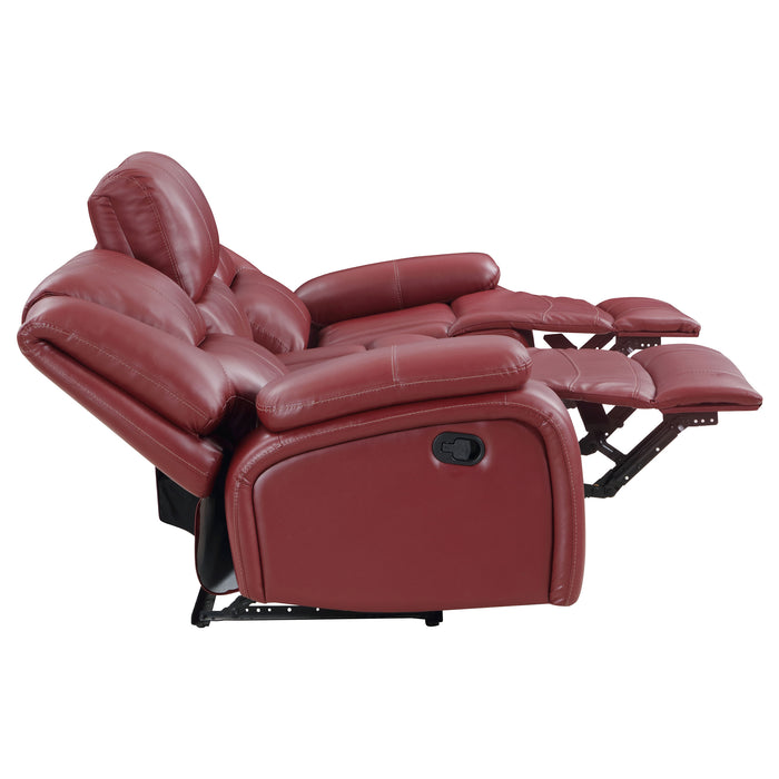 Juego de sofás tapizado reclinable Camila de 3 piezas - rojo