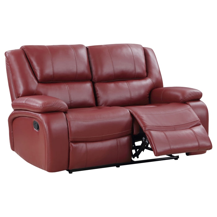 Juego de sofás tapizado reclinable Camila de 3 piezas - rojo