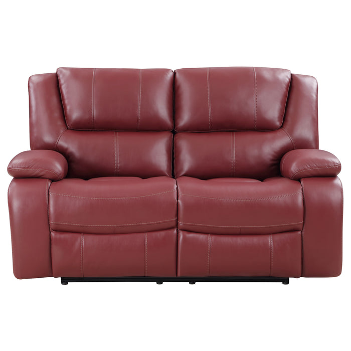 Juego de sofás tapizado reclinable Camila de 3 piezas - rojo