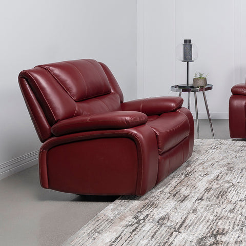 Sillón reclinable y mecedora tapizado Camila, rojo