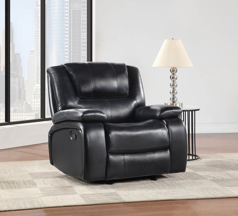 Sillón reclinable y mecedora tapizado Camila, rojo