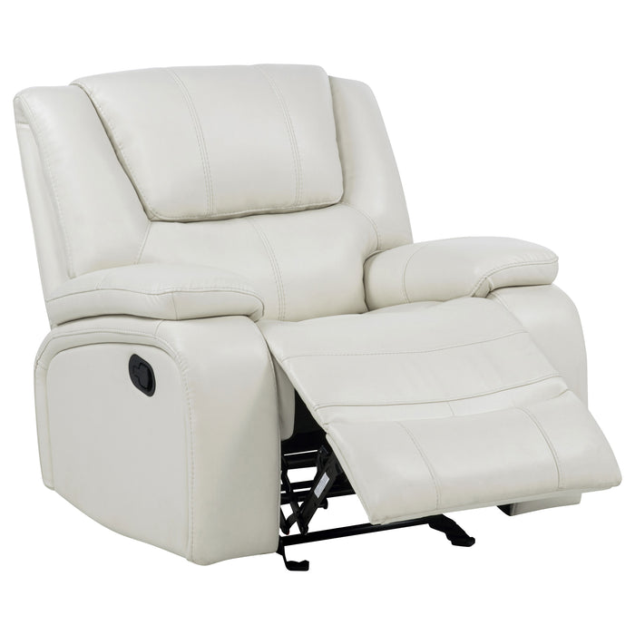Camila Upholstered Glider Recliner Chair White