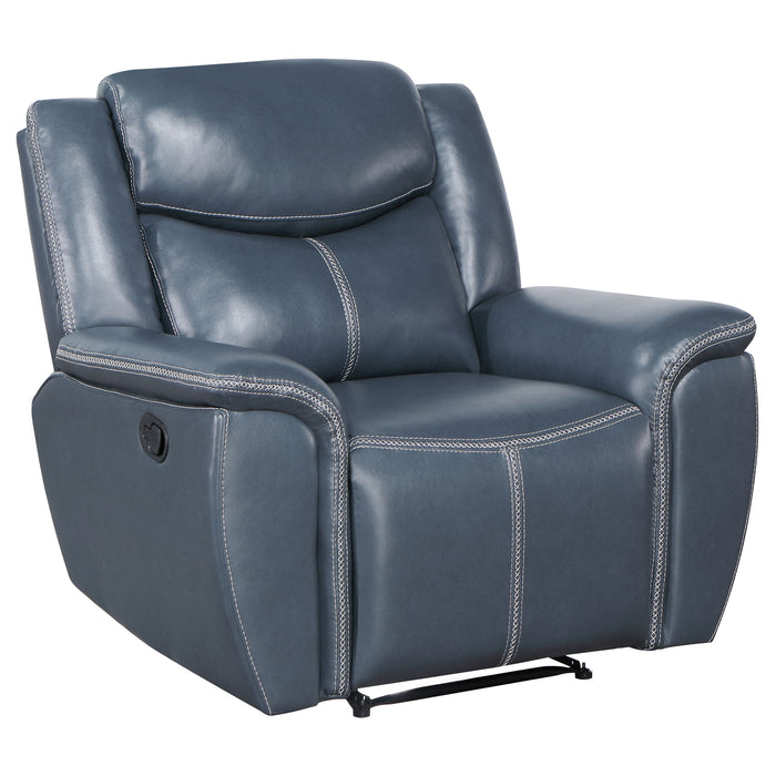 Sloane 3-piece Upholstered Reclining Sofa Set Blue