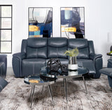 Sofá reclinable acolchado con brazos tapizado Sloane azul