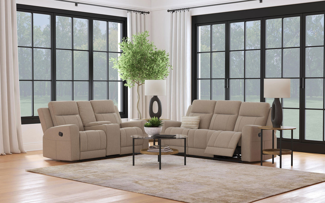 Brentwood 2-piece Upholstered Reclining Sofa Set Charcoal
