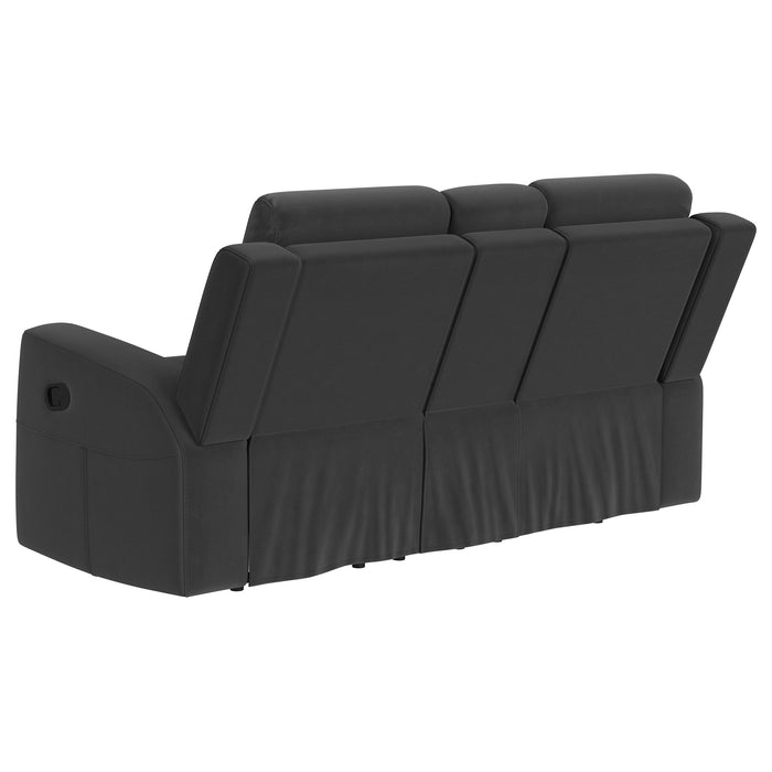 Juego de sofás tapizado reclinable Brentwood de 3 piezas - carbón