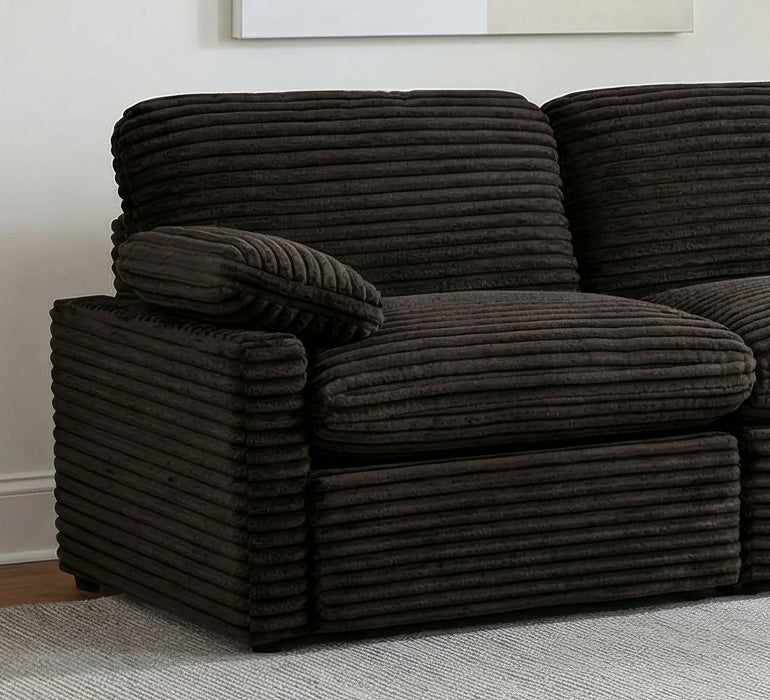 Reclinable eléctrico modular con brazo izquierdo Collins - marrón chocolate