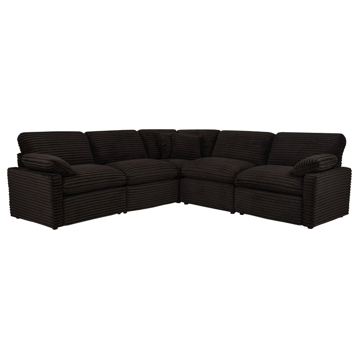 Seccional reclinable eléctrico modular de 5 piezas Collins gris
