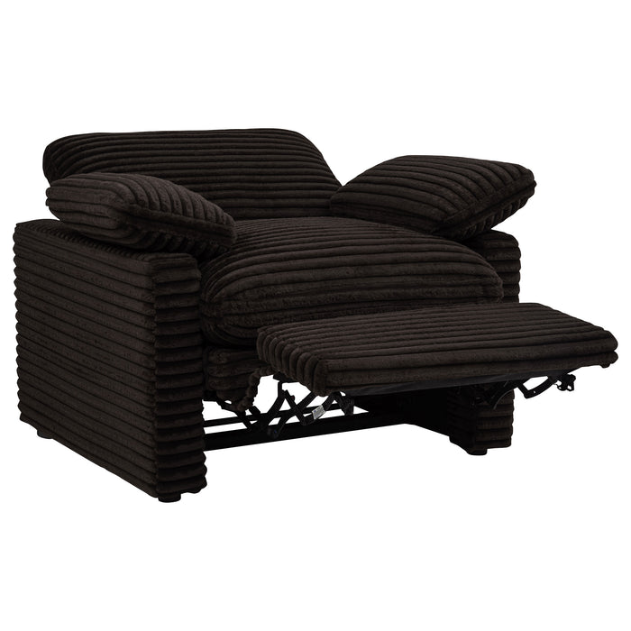 Collins Upholstered Power Recliner Chair Chocolate Brown