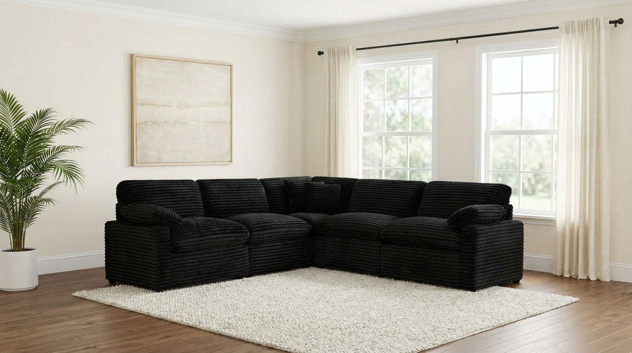 Seccional reclinable eléctrico modular de 5 piezas Collins gris