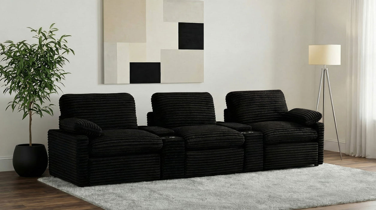 Juego de 5 sillones reclinables eléctricos para cine en casa Collins, marrón chocolate