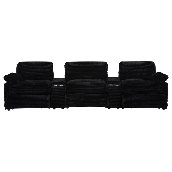 Collins 5-Piece Power Reclining Home Theater Seating Black