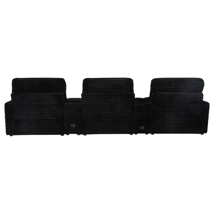 Collins 5-Piece Power Reclining Home Theater Seating Black